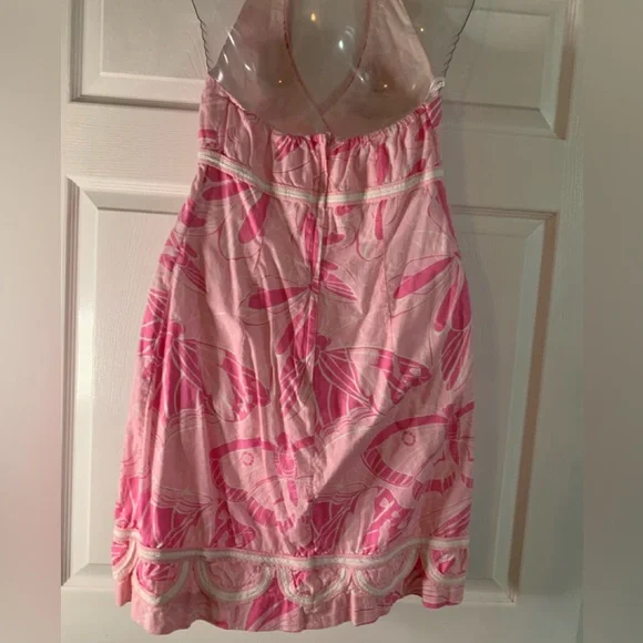 Lilly Pulitzer Vintage Pink Halter Dress with Butterfly Print - Picture 7 of 13
